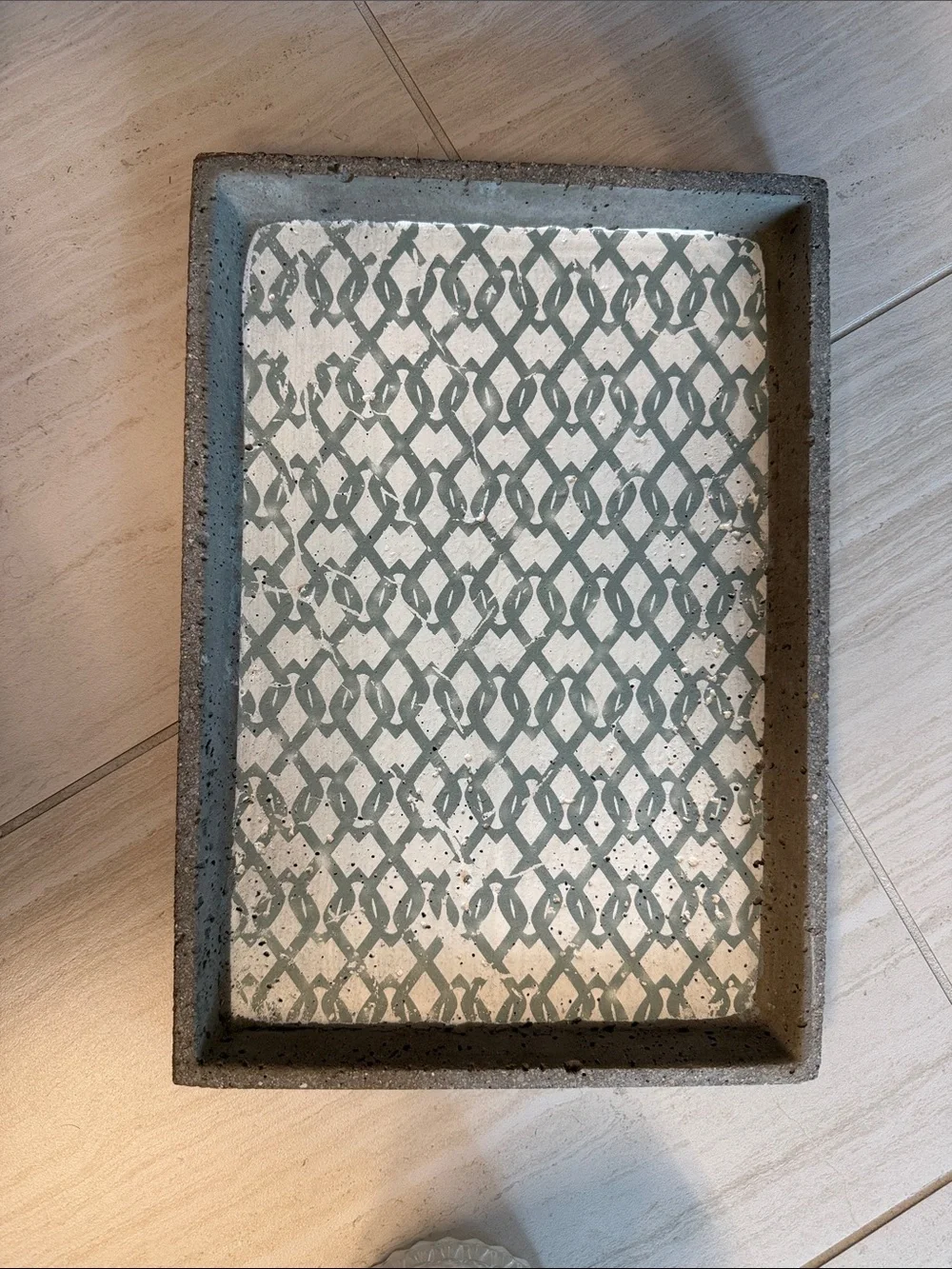 Winston Porter Decorative Gray Patterned Concrete Tray - Home Bath